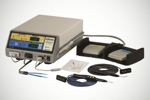 Radio wave device for papilloma removal